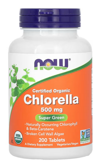 Now Certified Organic Chlorella